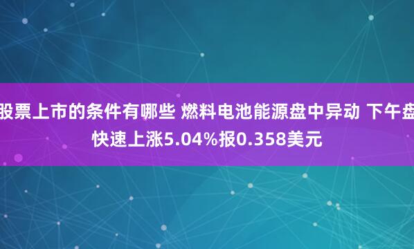 股票上市的条件有哪些 燃料电池能源盘中异动 下午盘快速上涨5.04%报0.358美元